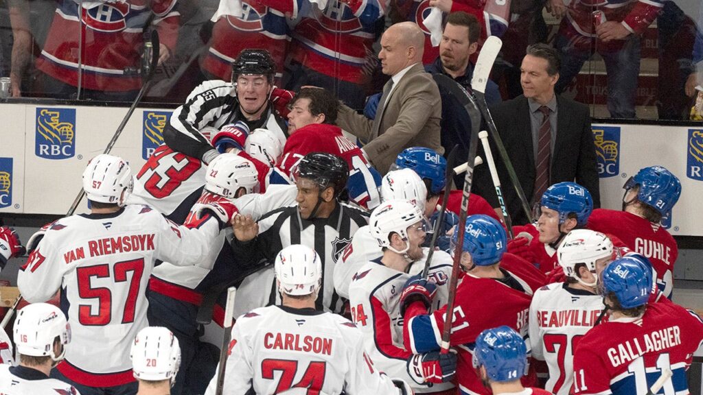 Stanley Cup Playoffs: Capitals-Canadiens brawl on ice in wild scene Stanley Cup Playoffs: Capitals-Canadiens brawl on ice in wild scene