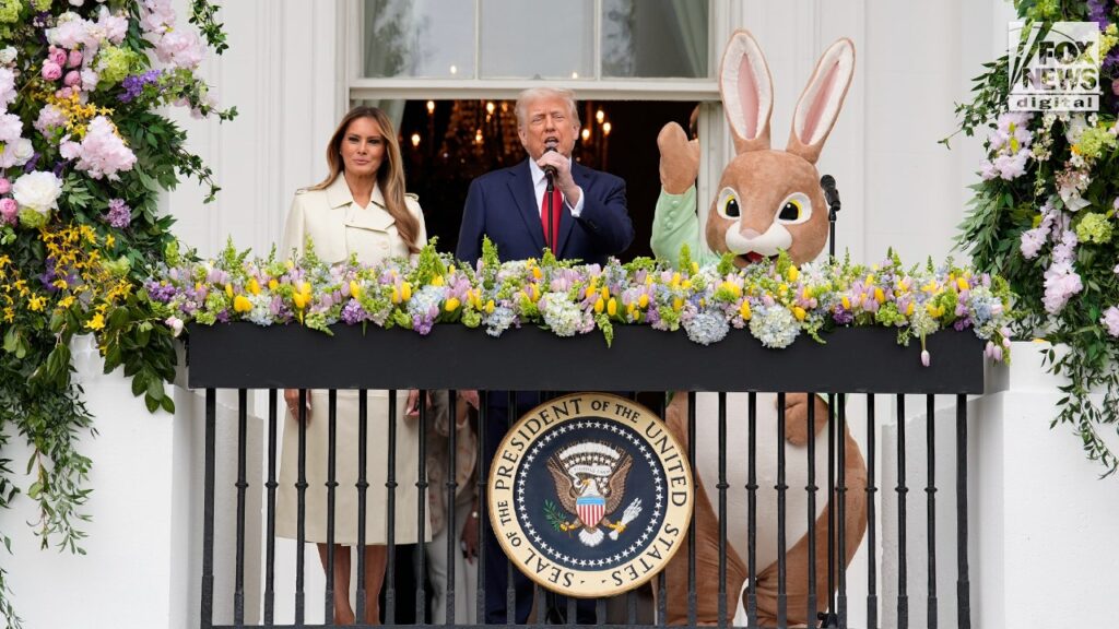 President Donald Trump and Melania Trump welcomed Americans to the White House Egg Roll President Donald Trump and Melania Trump welcomed Americans to the White House Egg Roll