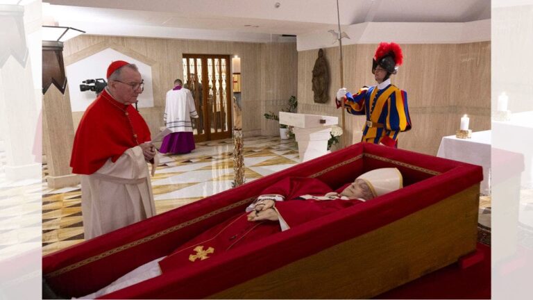 First photos released of Pope Francis in his casket; funeral set for Saturday