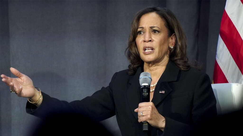 Kamala Harris returns to politics with angry speech bashing President Trump Kamala Harris returns to politics with angry speech bashing President Trump