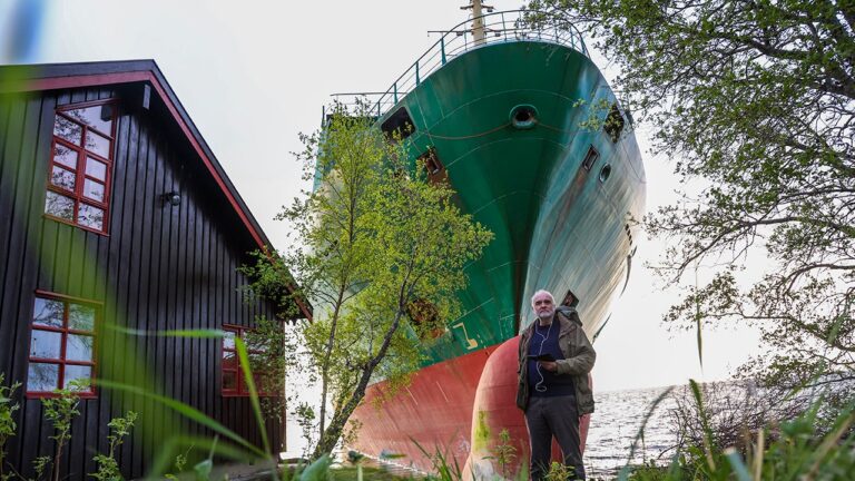 Norwegian man awakes to find 443-foot cargo vessel ran aground in his backyard