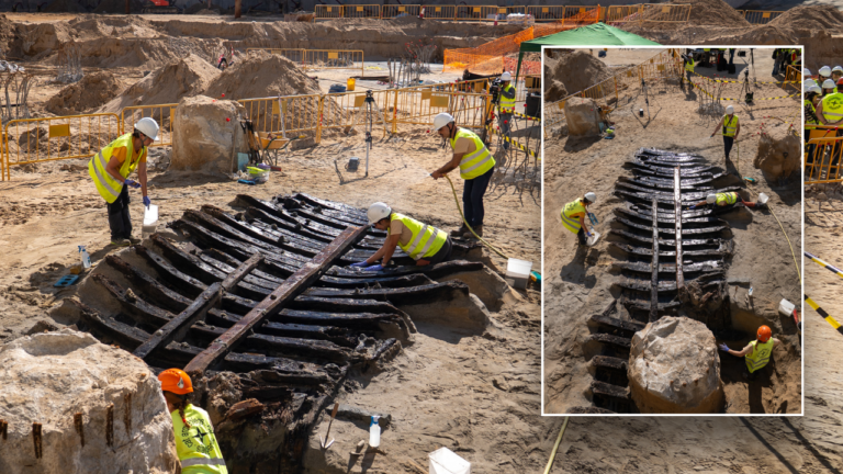 Spanish archaeologists uncover centuries-old wooden ship beneath city of Barcelona