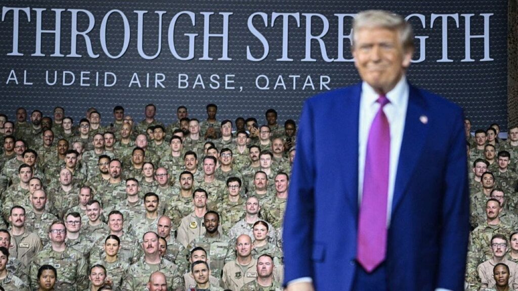 Trump addresses US troops in Qatar, touts pay raise