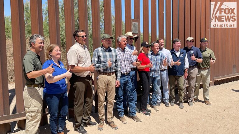 GOP attorneys general tout border security gains at Yuma wall after Trump return