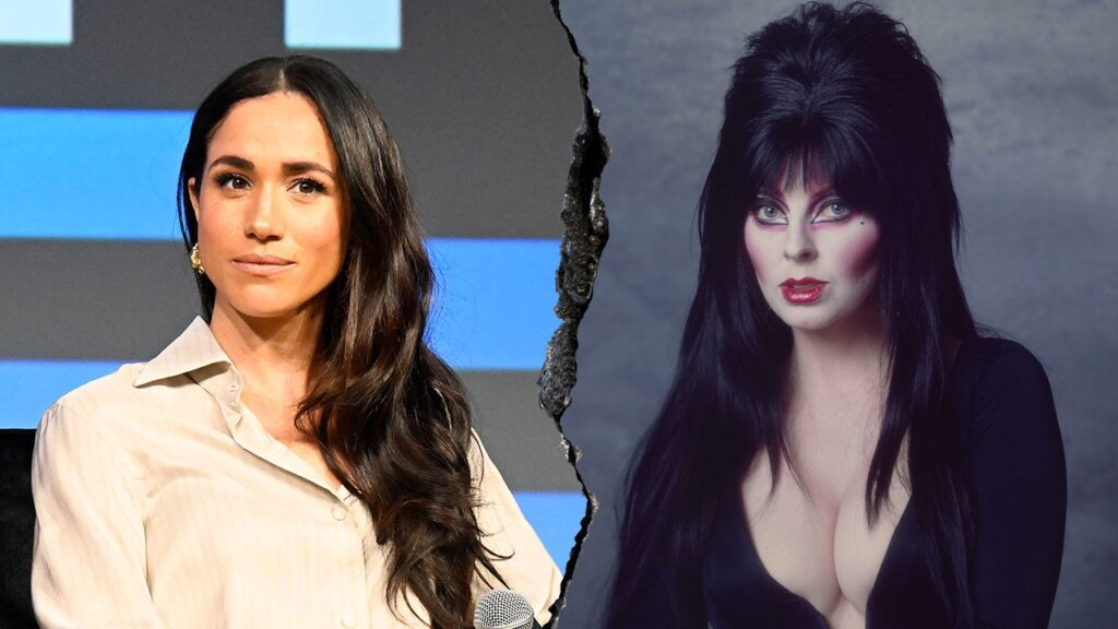 Meghan Markle’s Elvira hair dye comment prompts cheeky response from gothic icon