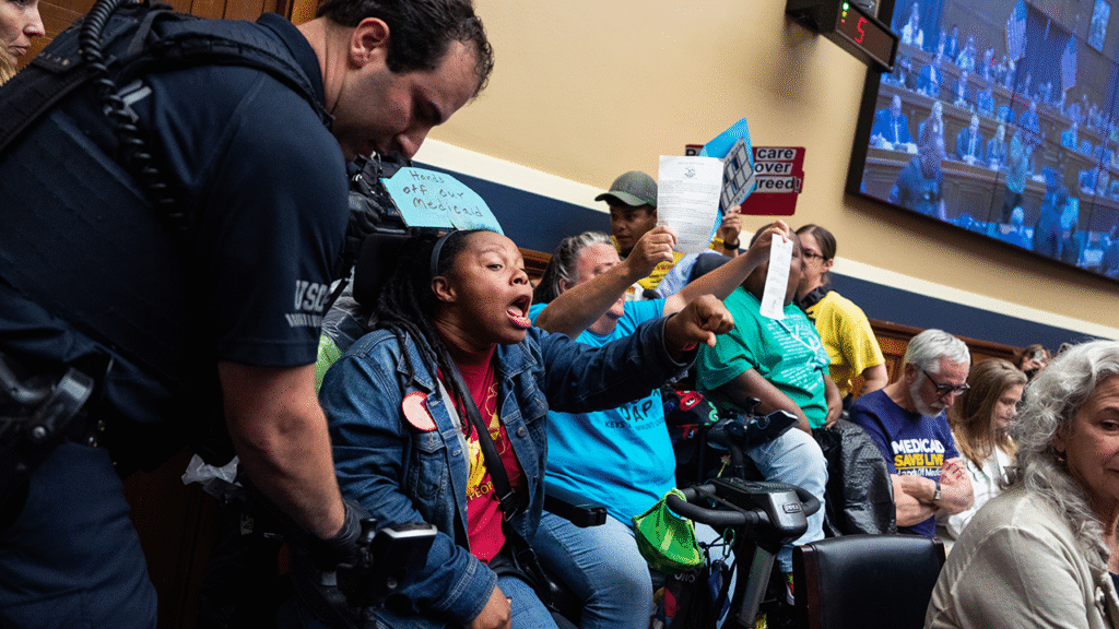 WATCH: Cory Booker cheers on protesters who interrupted House budget markup hearing