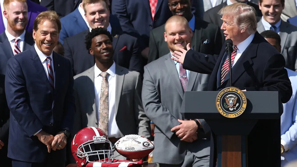 Alabama player ‘pushed the red button’ during Trump White House Visit in 2018 Alabama player ‘pushed the red button’ during Trump White House Visit in 2018