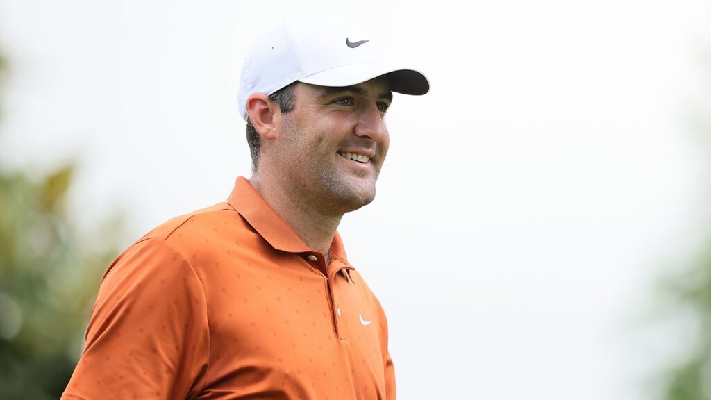 Scottie Scheffler sports jumpsuit-like orange at PGA Championship practice