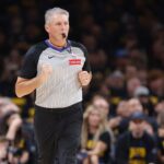 NBA referee Scott Foster bloodied after taking hit to face in playoff game