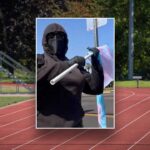 WATCH: LGBTQ protester arrested for flag pole assault at California track meet