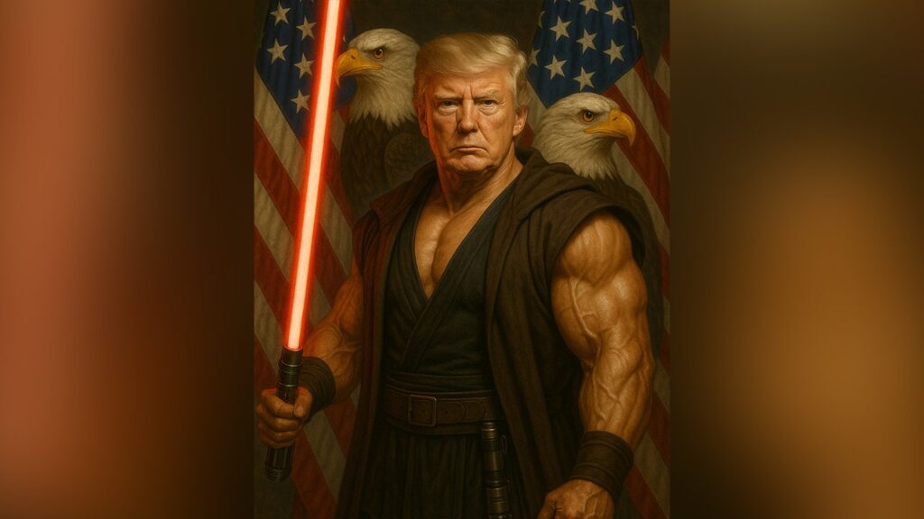 White House shares AI image of Trump with lightsaber for ‘May the 4th’ White House shares AI image of Trump with lightsaber for ‘May the 4th’