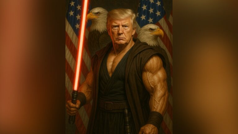 White House shares AI image of Trump with lightsaber for ‘May the 4th’