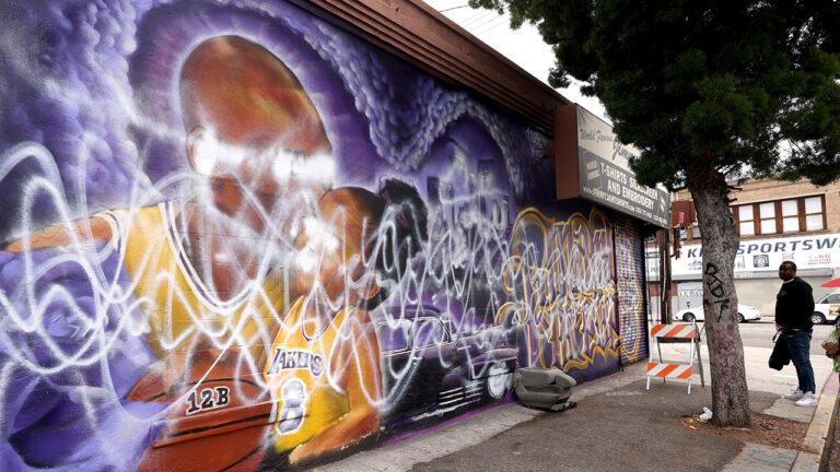 Kobe Bryant mural defaced days before LA riots pop off