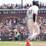 Baseball thrown from crowd during Giants-Braves game sparks confusion on field