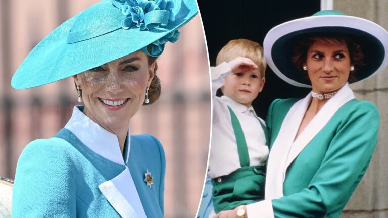 Kate wears Diana-inspired outfit and Queen Elizabeth’s earrings at royal parade