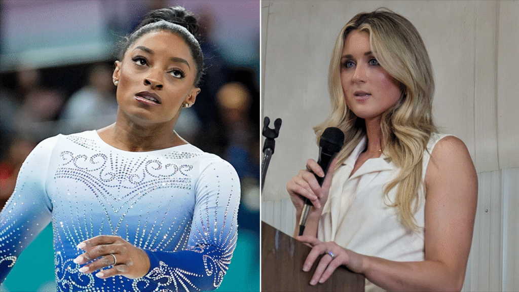 Simone Biles, Riley Gaines spar over transgender athletes