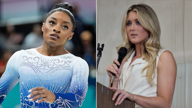 Simone Biles, Riley Gaines spar over transgender athletes
