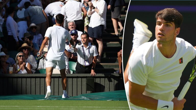 Carlos Alcaraz helps ill spectator during Wimbledon’s hottest opening day