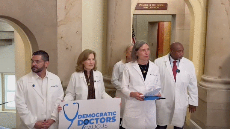 Democratic doctors’ protest against Trump’s megabill drowned out by tourists