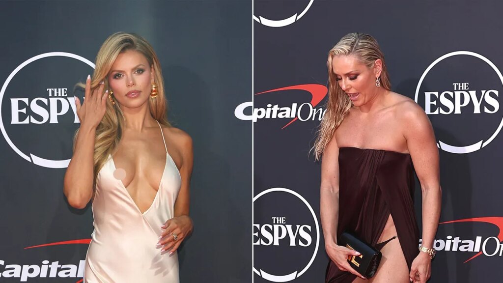 SI model Brooks Nader and Olympic skier Lindsey Vonn face dress mishaps at ESPYs