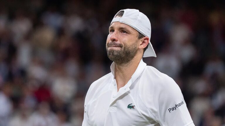 Grigor Dimitrov retires with pectoral injury while leading Sinner at Wimbledon