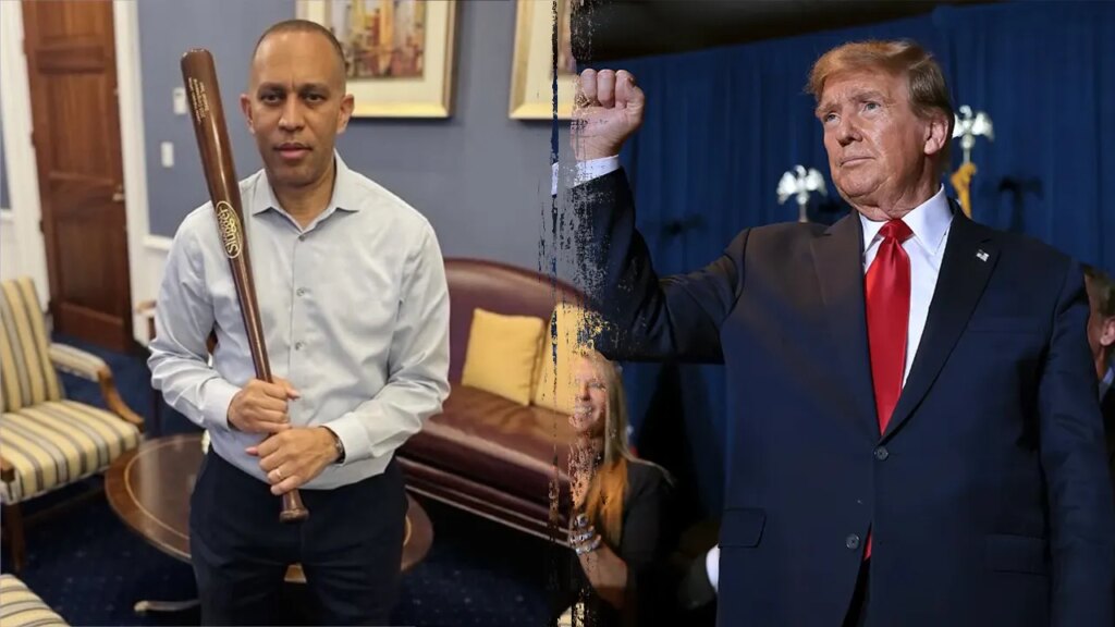 Hakeem Jeffries mocked for baseball bat photo targeting Trump’s bill