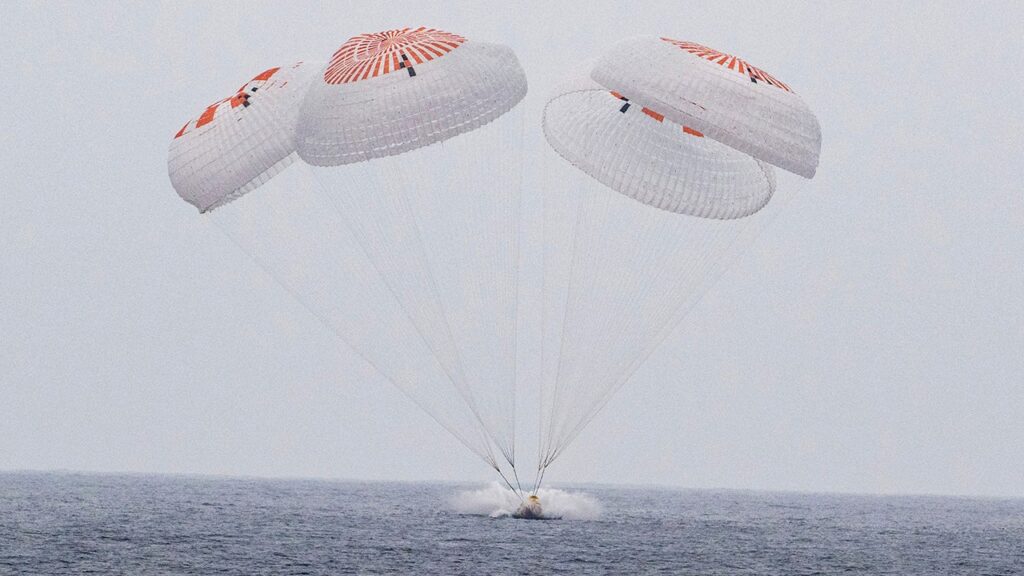 Astronauts return to Earth with Pacific splashdown following 5-month ISS mission