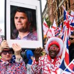 Tens of thousands march in London as crowd honors Charlie Kirk, Musk blasts left