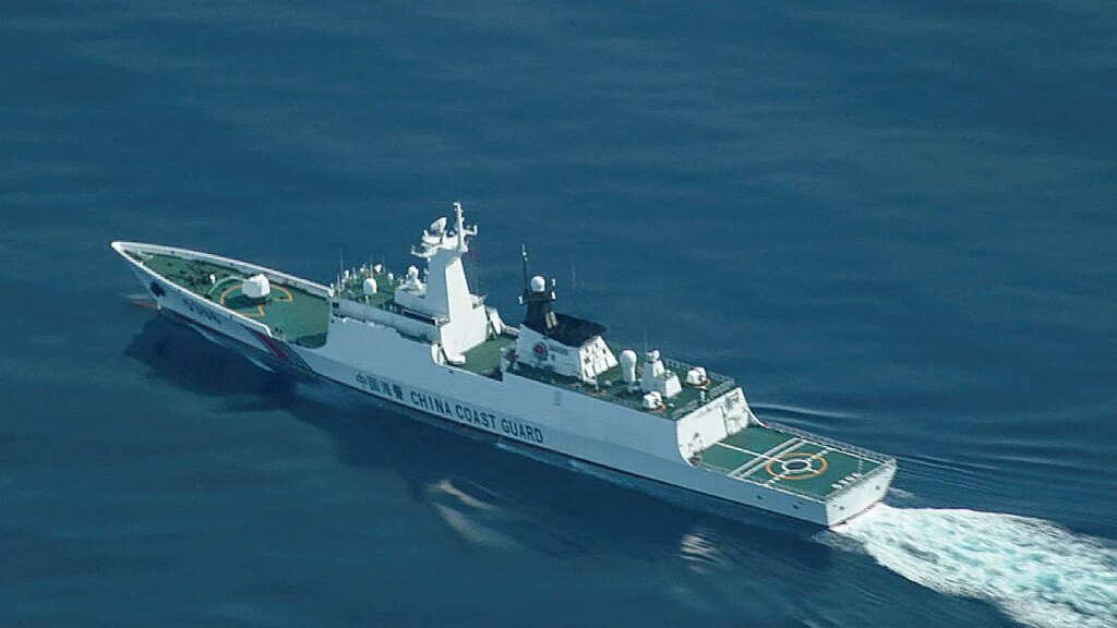 Chinese coast guard ships patrol through disputed Senkaku Islands waters