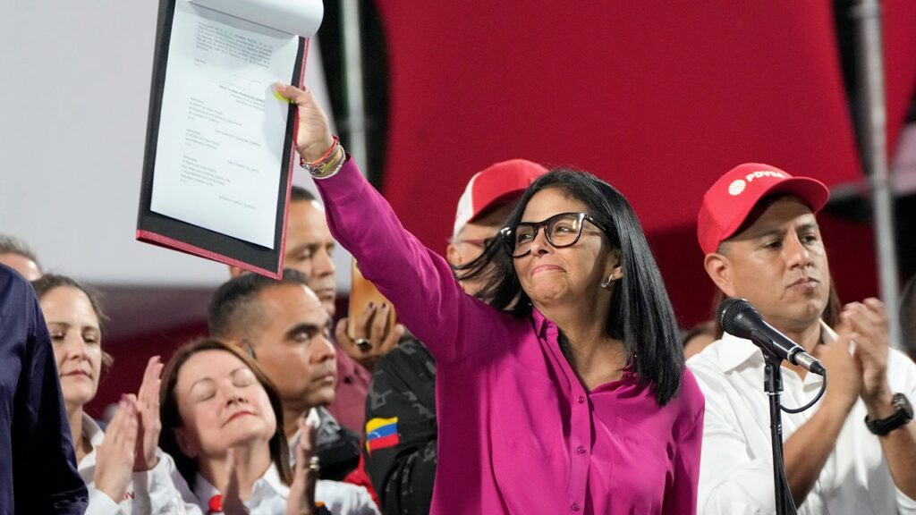 Venezuela acting president Delcy Rodriguez signs oil privatization law